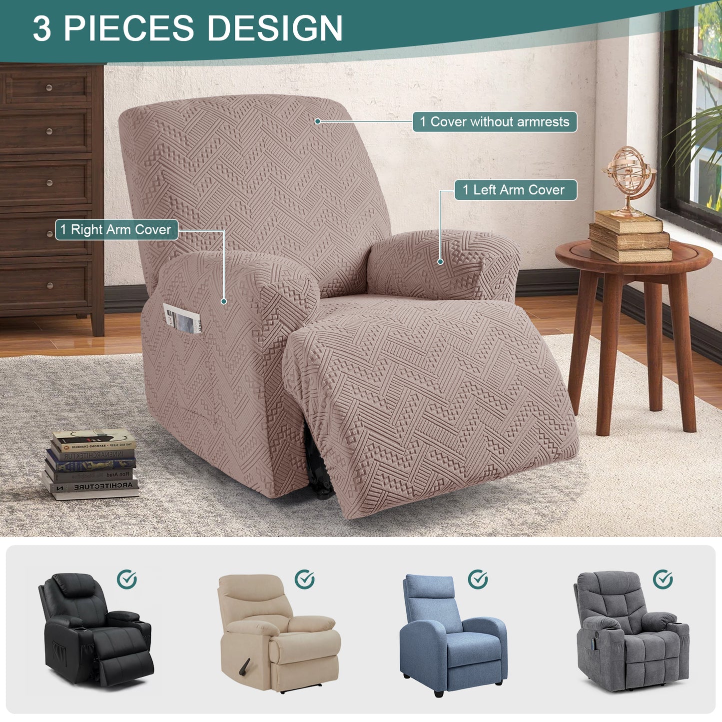 1 seat recliner chair slipcover