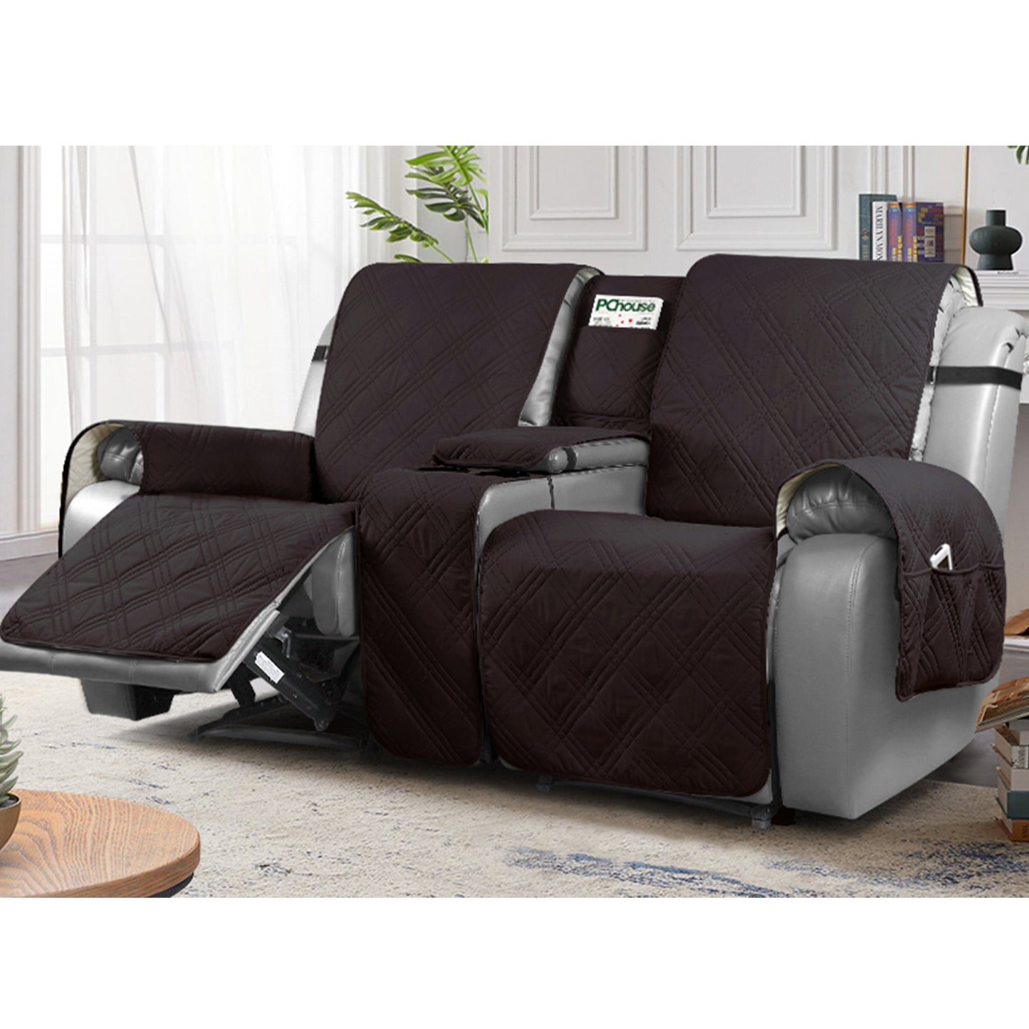 TAOCOCO 100% Loveseat Recliner Cover with Center Console 2