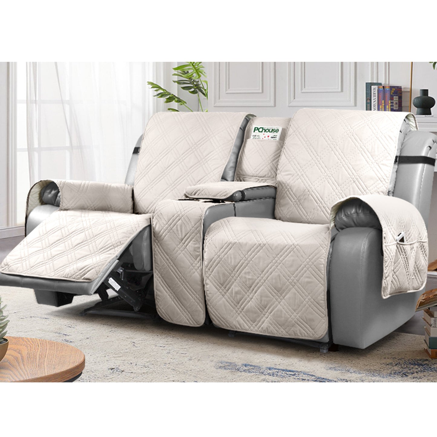 TAOCOCO 100% Loveseat Recliner Cover with Center Console 2