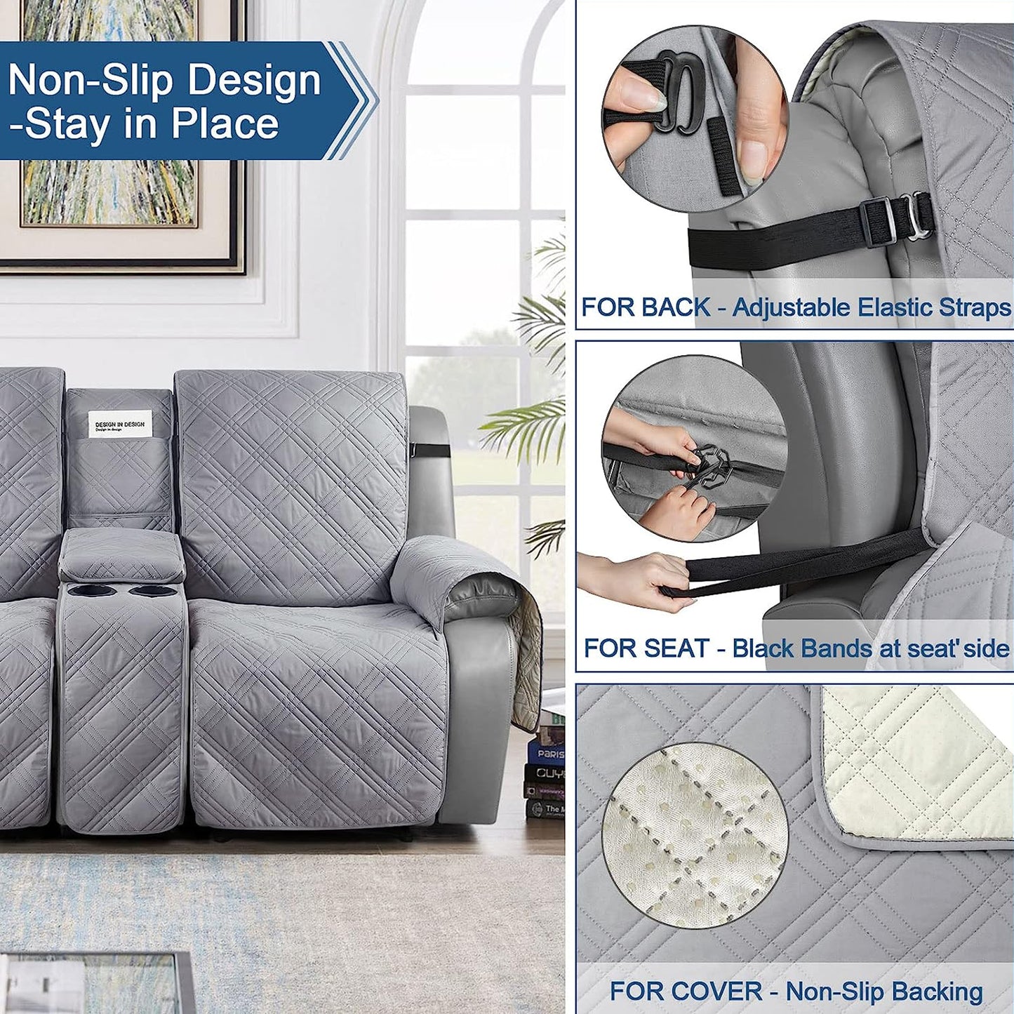 TAOCOCO 100% Loveseat Recliner Cover with Center Console 2