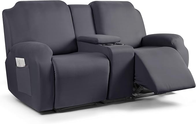 1-Piece Polyester Fabric Stretch Recliner Cover - 1 Recliner Chair/1 Seat armless /2 Seat with Console