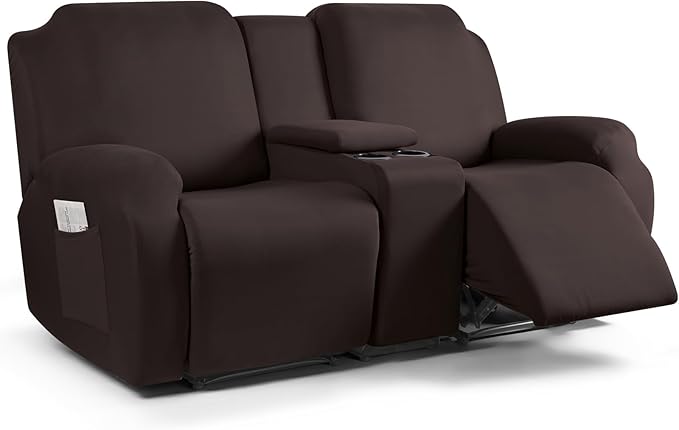 1-Piece Polyester Fabric Stretch Recliner Cover - 1 Recliner Chair/1 Seat armless /2 Seat with Console