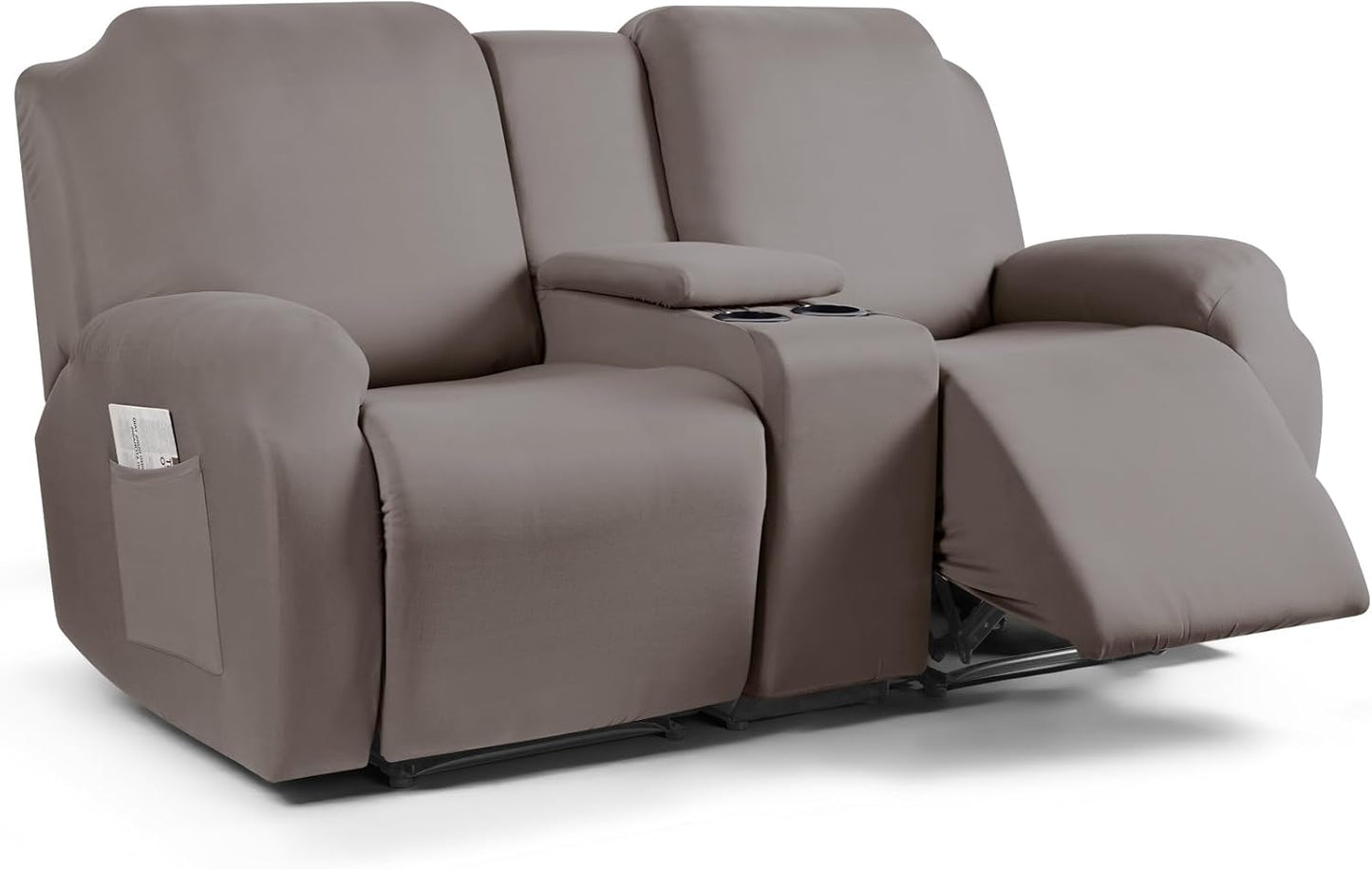 1-Piece Polyester Fabric Stretch Recliner Cover - 1 Recliner Chair/1 Seat armless /2 Seat with Console