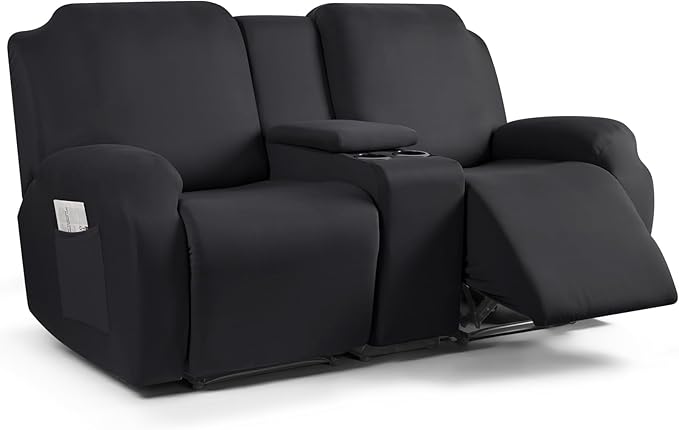 1-Piece Polyester Fabric Stretch Recliner Cover - 1 Recliner Chair/1 Seat armless /2 Seat with Console