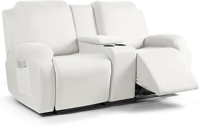 1-Piece Polyester Fabric Stretch Recliner Cover - 1 Recliner Chair/1 Seat armless /2 Seat with Console