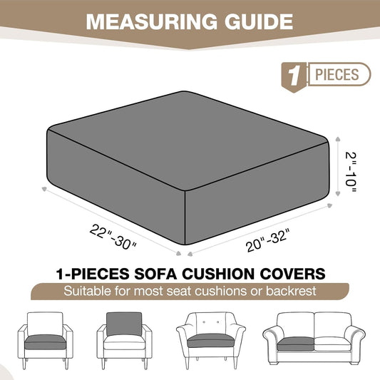 TAOCOCO 1-Piece Stretch Couch Cushion Cover for 1/2/3 Seater Sofa