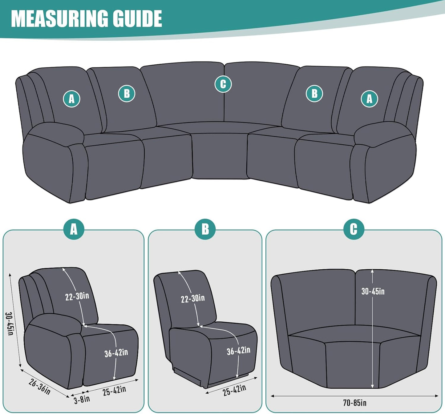 Sectional Sofa Covers Oversized L Shape 5 Seat