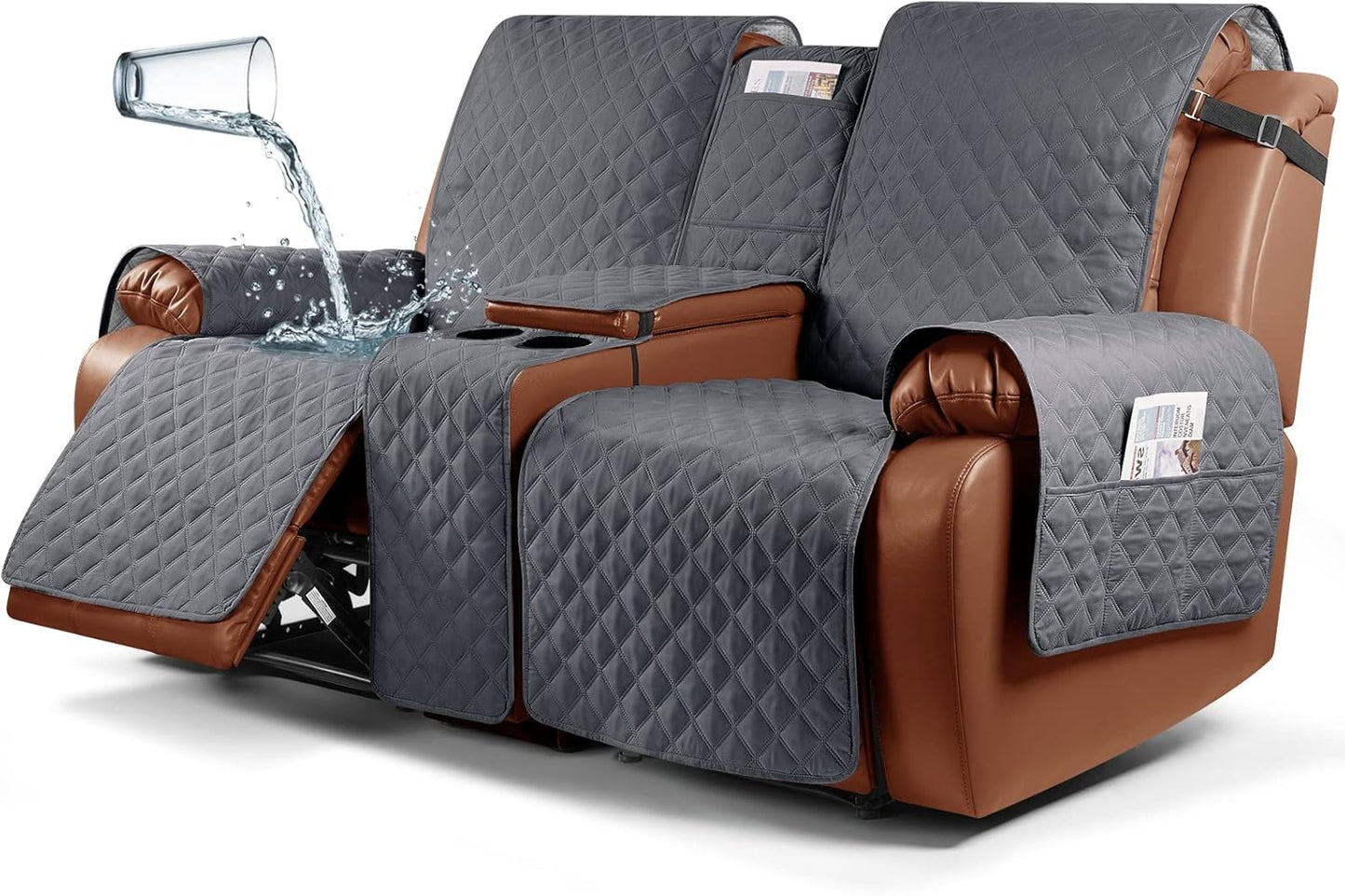Waterproof Recliner Loveseat Cover with Console