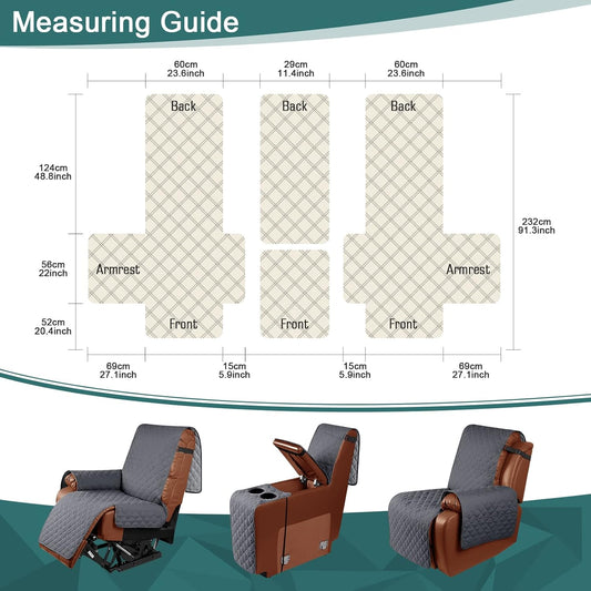 Waterproof Recliner Loveseat Cover with Console