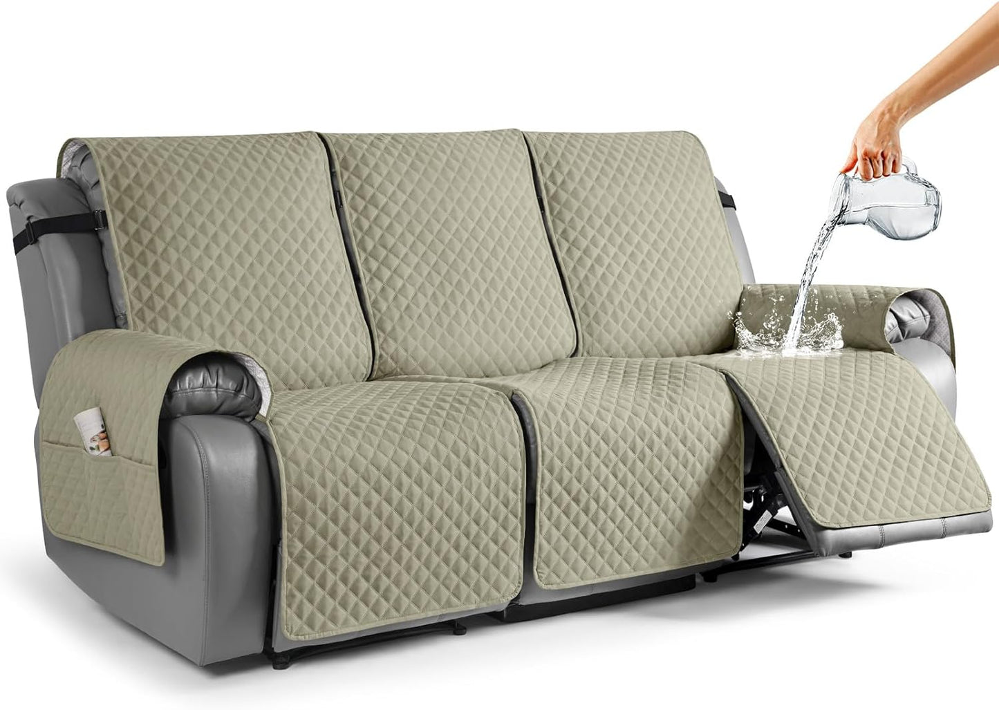 Anti-Slip Recliner Sofa Cover Couch Covers for Leather Recliner Sofa Cover- 2 Seater/3 Seater