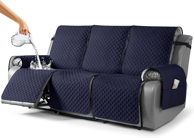 Anti-Slip Recliner Sofa Cover Couch Covers for Leather Recliner Sofa Cover- 2 Seater/3 Seater