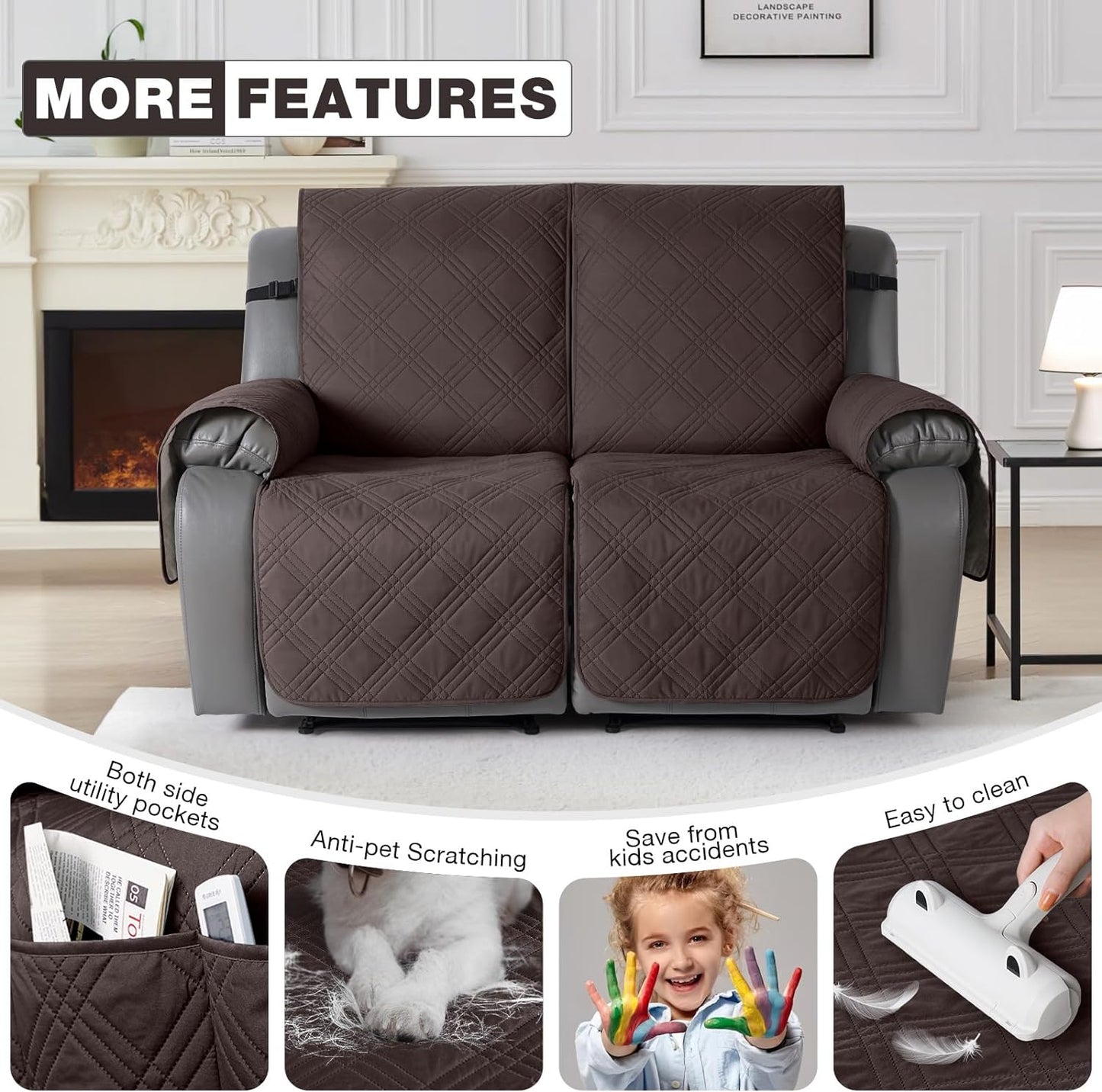 100% Waterproof Loveseat Recliner Cover-2 Seater/Oversized 2 Seater