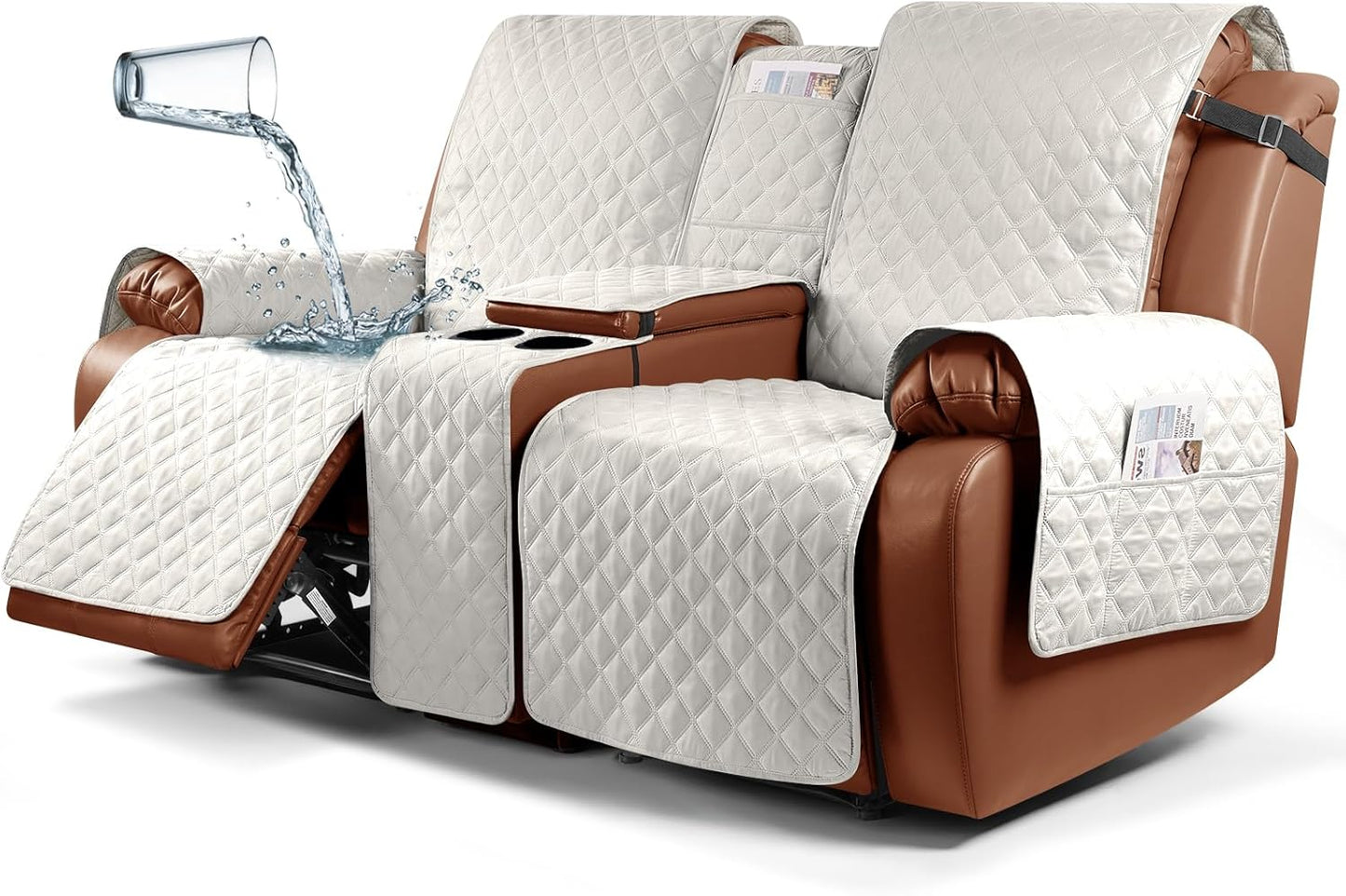 Waterproof Recliner Loveseat Cover with Console