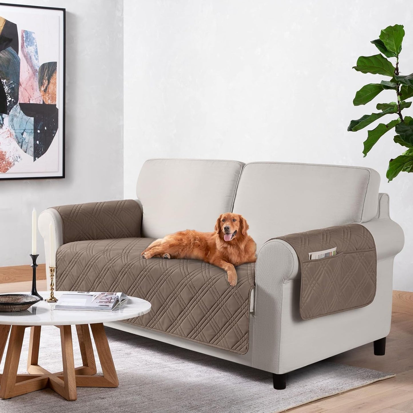 100% Waterproof Loveseat Covers for Pets Dogs with Non Slip Backing- 54''