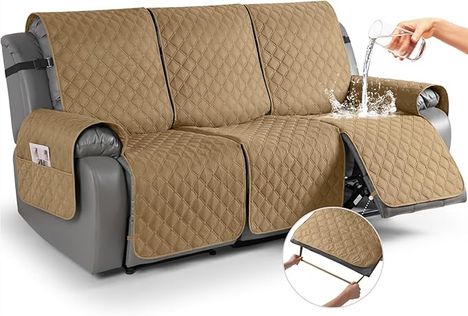 TAOCOCO 100% Waterproof Recliner Covers, Washable Couch Protector for Pets Kids -1 Seater 22"/28" /2 Seater/3 Seater