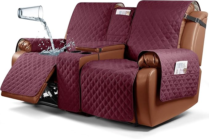 Waterproof Recliner Loveseat Cover with Console