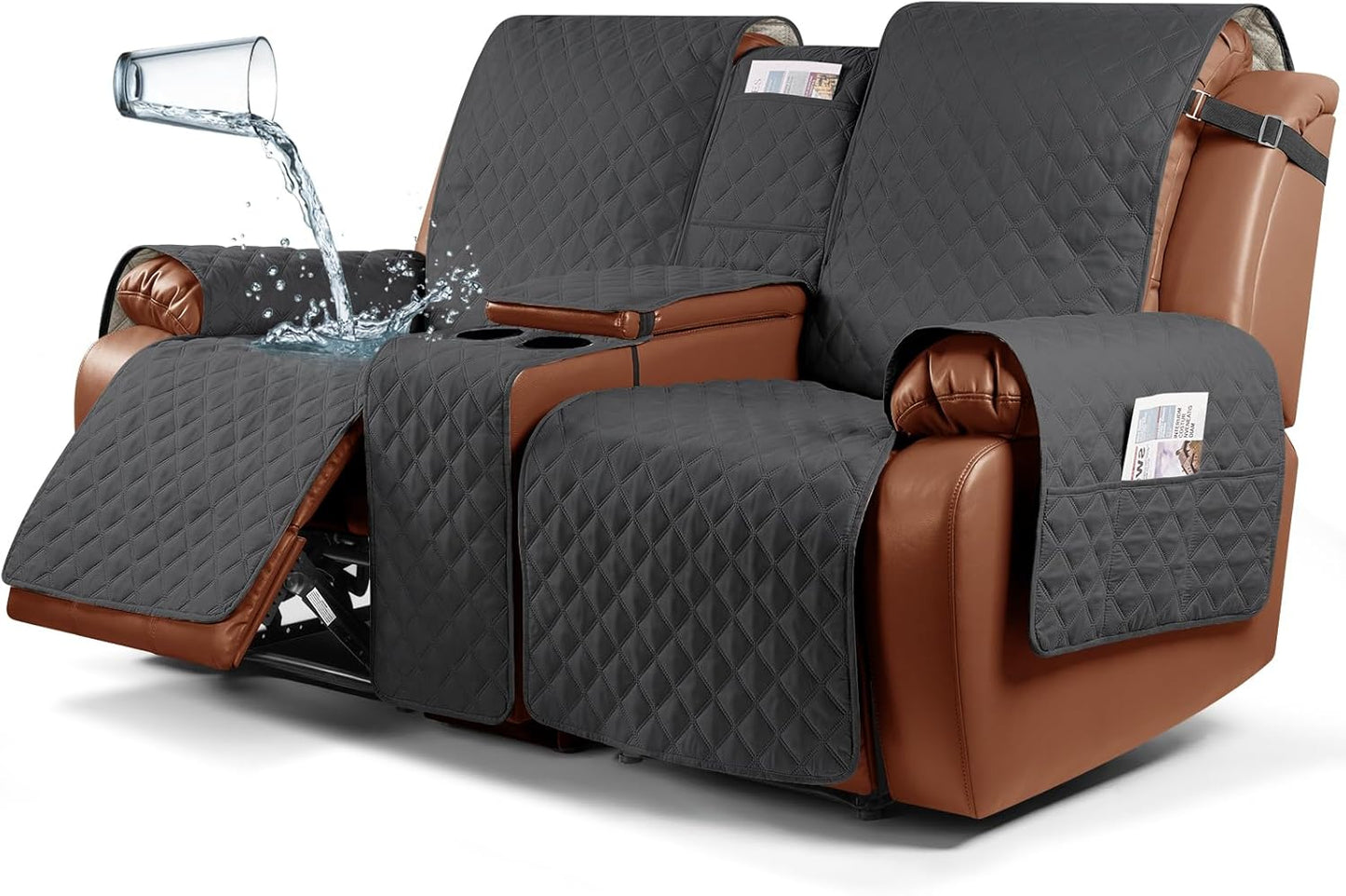 Waterproof Recliner Loveseat Cover with Console