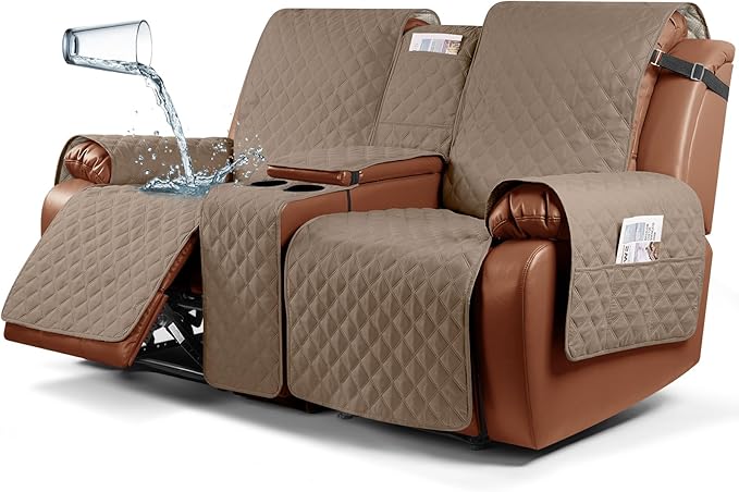 Waterproof Recliner Loveseat Cover with Console