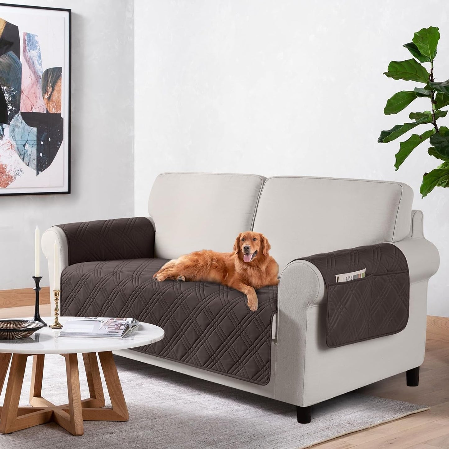 100% Waterproof Loveseat Covers for Pets Dogs with Non Slip Backing- 54''