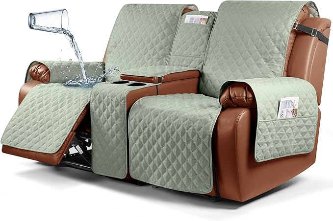 Waterproof Recliner Loveseat Cover with Console