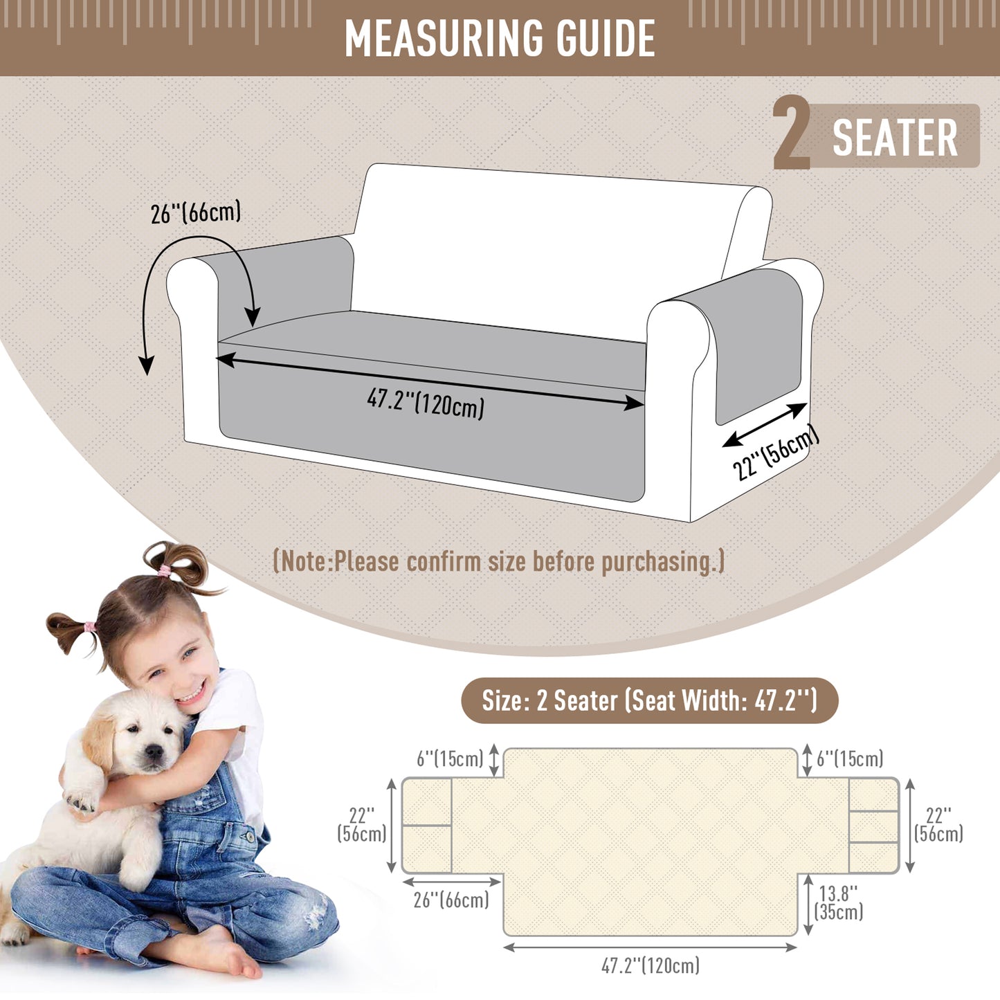 WKB- anti-slip sofa cover 123 seater