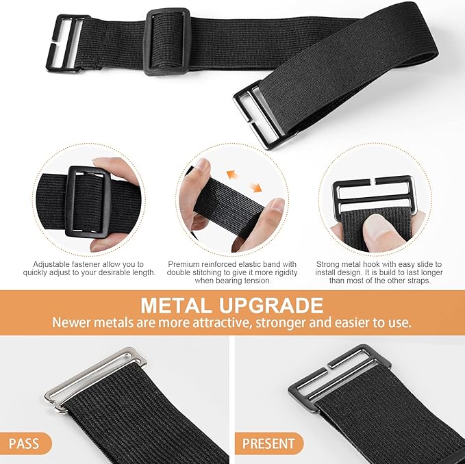 TAOCOCO 3 Pack Adjustable Elastic Straps, Recliner Chair Cover Recliner Loveseat Cover 3 Seater Recliner Sofa Covers Holder Straps (3 Pack, Upgrade)