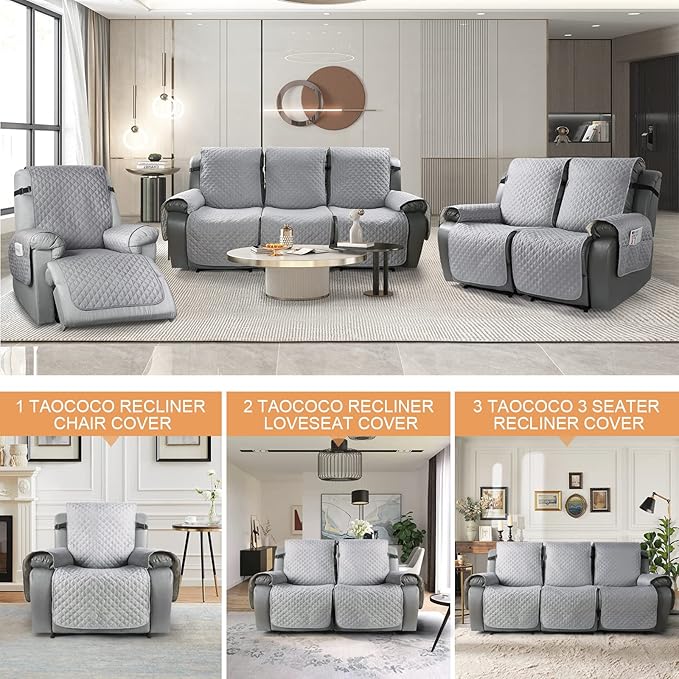 TAOCOCO 3 Pack Adjustable Elastic Straps, Recliner Chair Cover Recliner Loveseat Cover 3 Seater Recliner Sofa Covers Holder Straps (3 Pack, Upgrade)