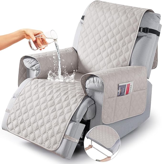 TAOCOCO 100% Waterproof Recliner Covers, Washable Couch Protector for Pets Kids -1 Seater 22"/28" /2 Seater/3 Seater