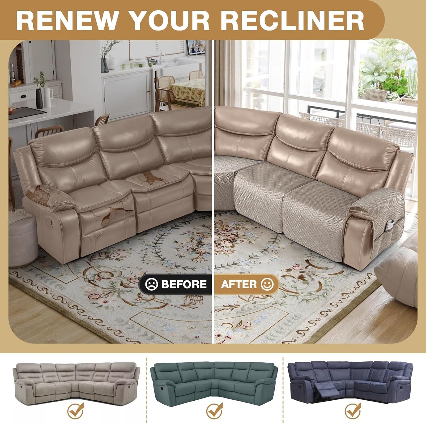 Waterproof Recliner Sectional Couch Covers