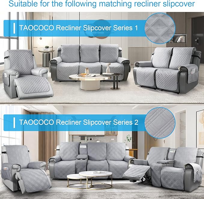 TAOCOCO Non-Slip Buckles for Recliner slipcover (3 Pieces, Black)