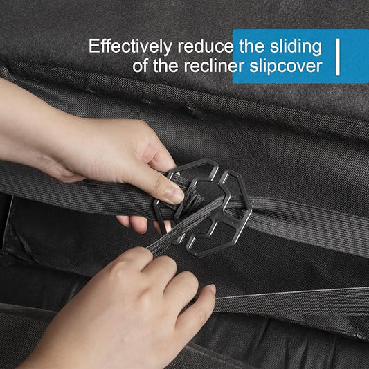 TAOCOCO Non-Slip Buckles for Recliner slipcover (3 Pieces, Black)