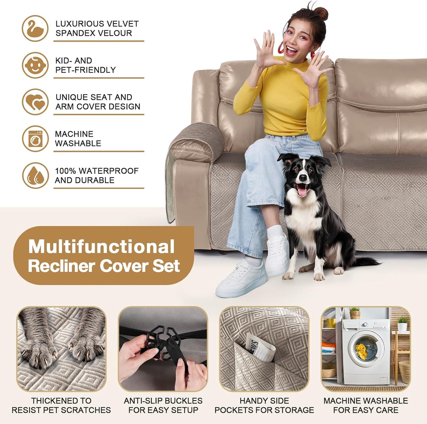 Waterproof Recliner Sectional Couch Covers