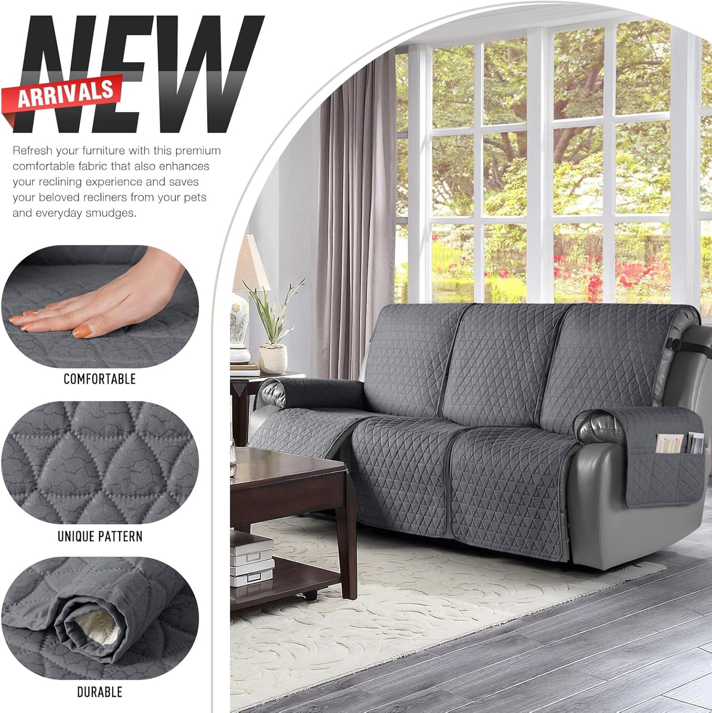 100% Waterproof Recliner Sofa Cover-3 Seater/2 Seater