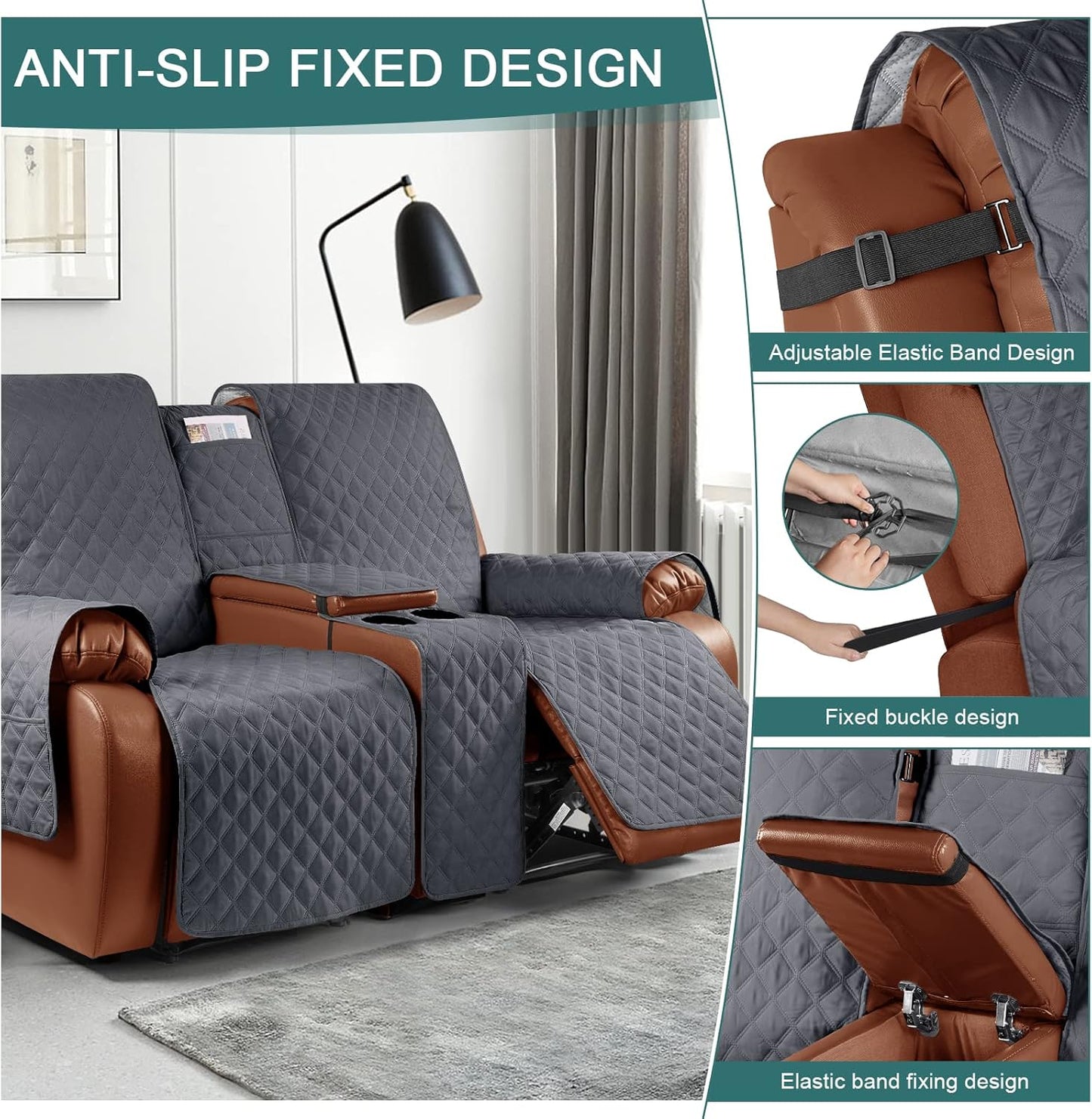 Waterproof Recliner Loveseat Cover with Console