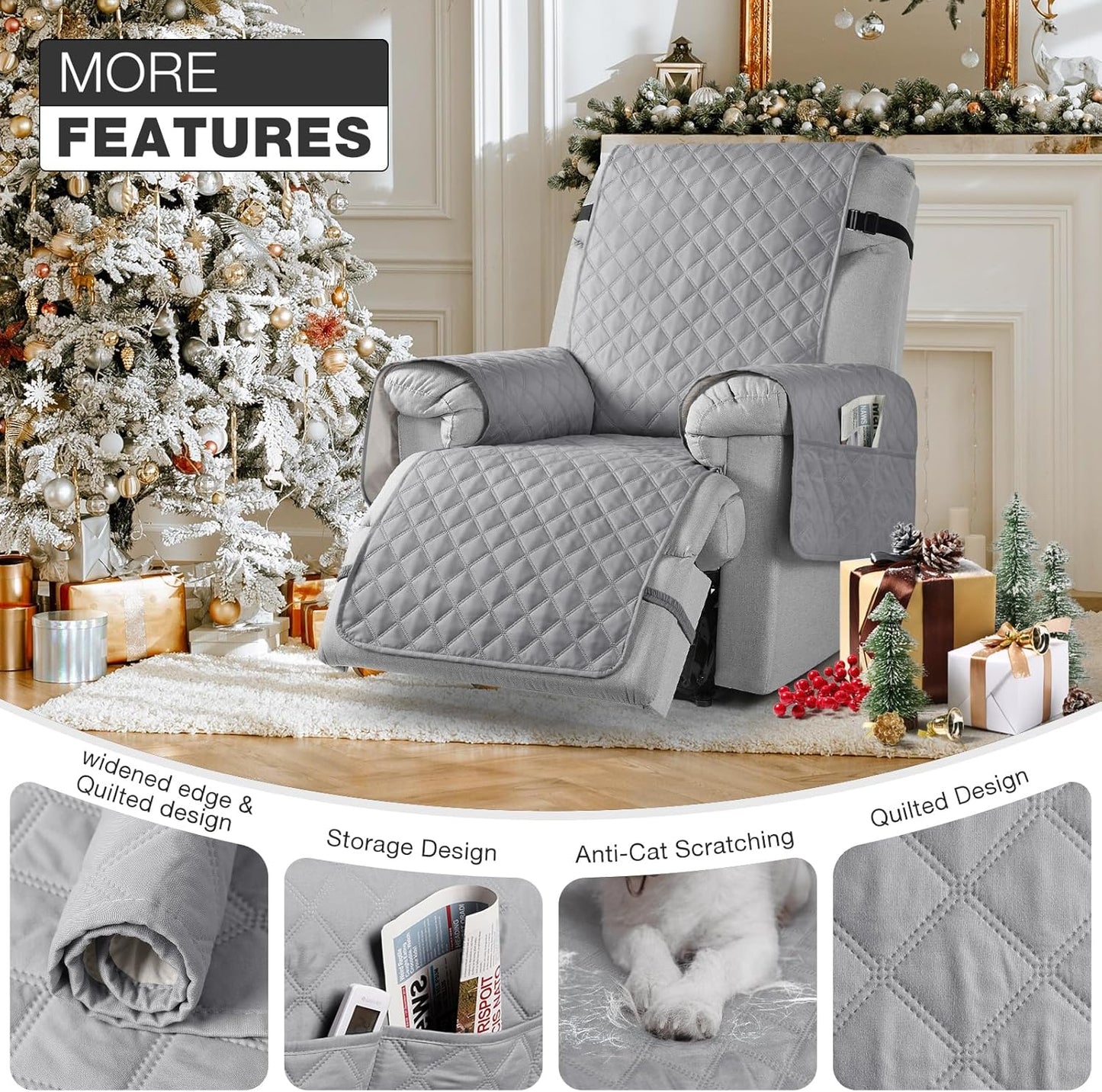Non-Slip Recliner Chair Cover Sofa Slipcover-23''/28''