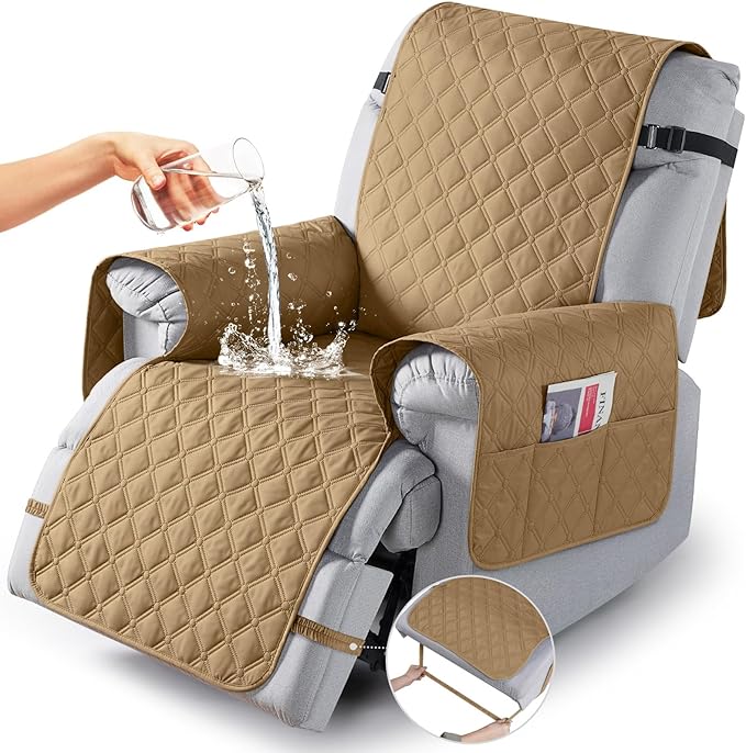 TAOCOCO 100% Waterproof Recliner Covers, Washable Couch Protector for Pets Kids -1 Seater 22"/28" /2 Seater/3 Seater