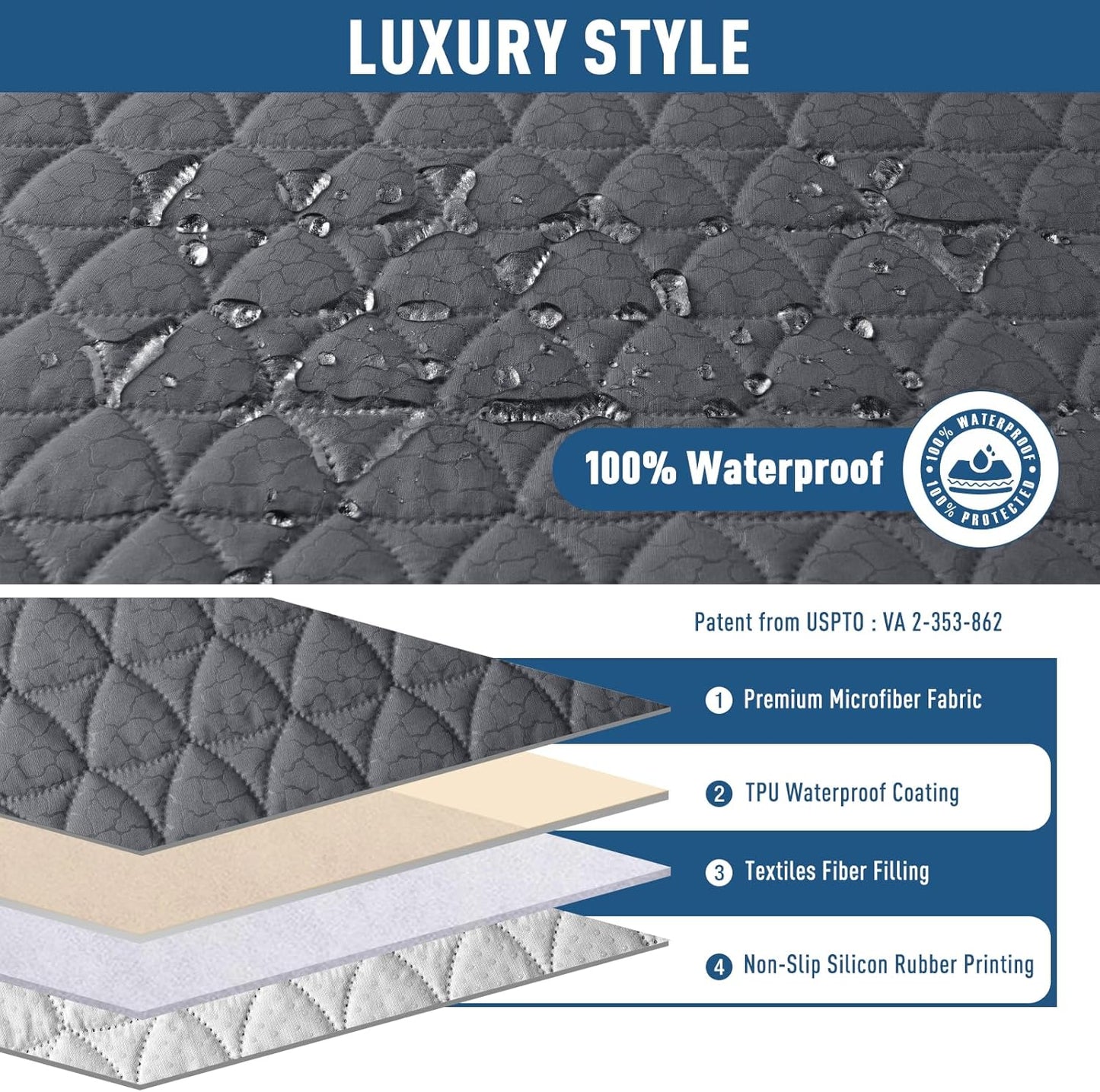 100% Waterproof Recliner Sofa Cover-3 Seater/2 Seater