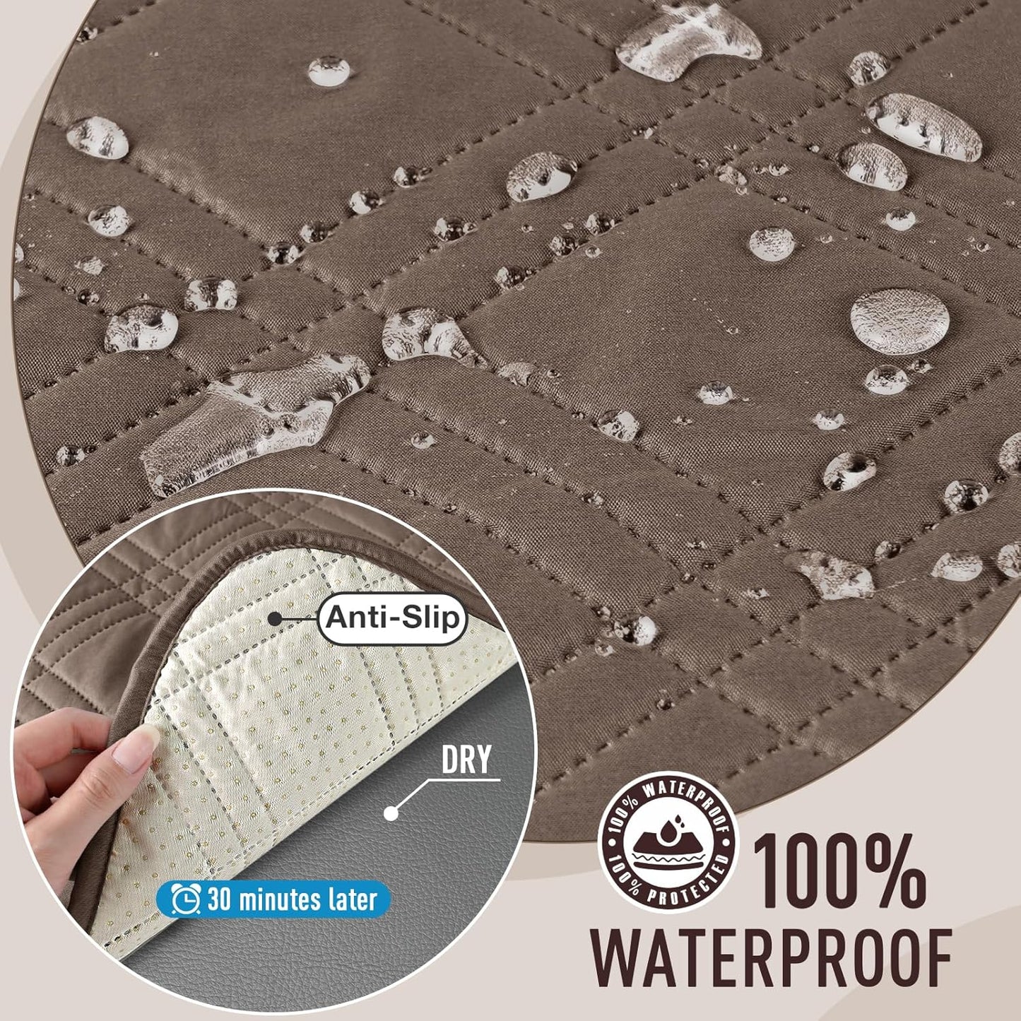 100% Waterproof Couch Covers for Pets Dogs with Non Slip Backing-67.3''/72.4''/78.7''