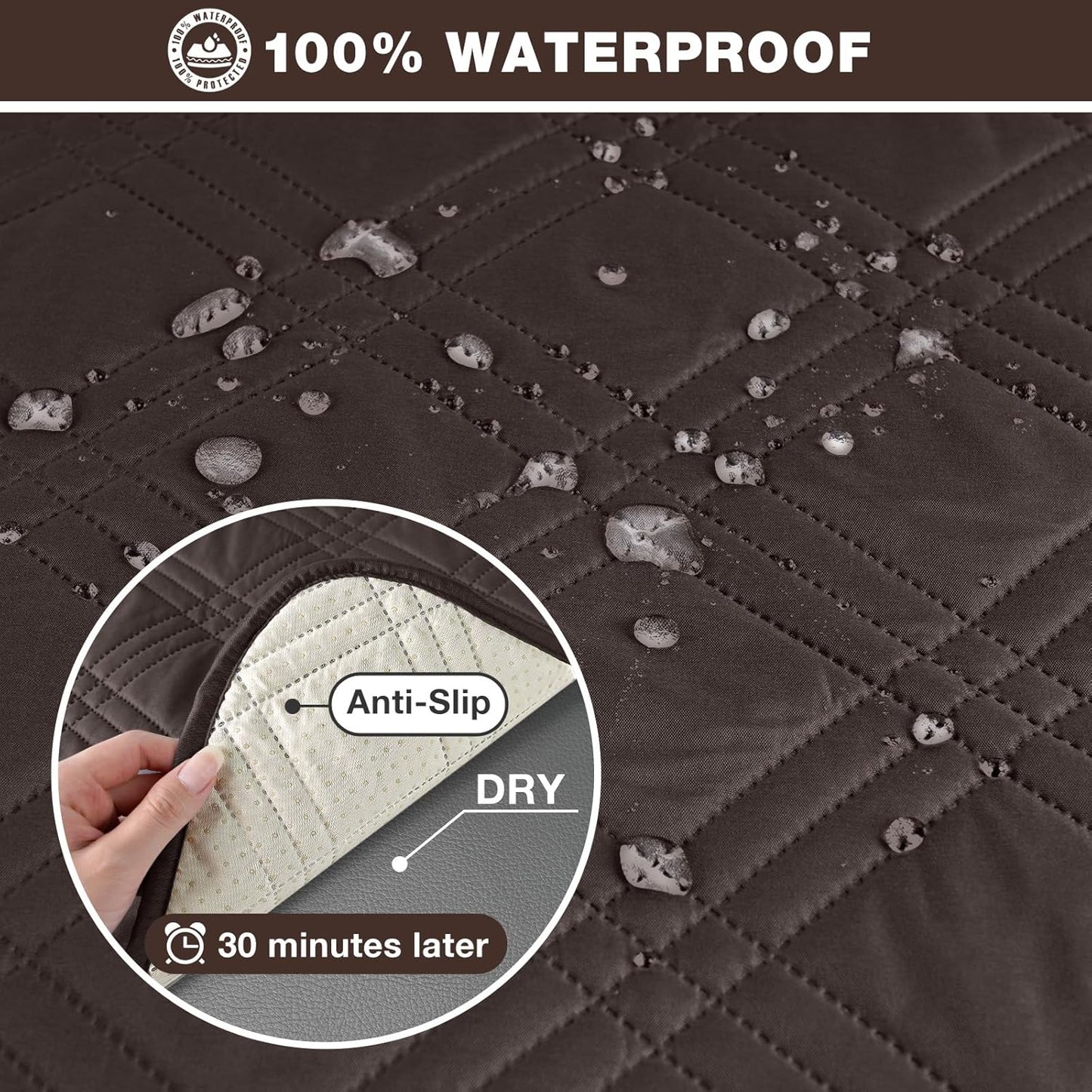 100% Waterproof Recliner Cover with Center Console -2 Seat /3 Seat