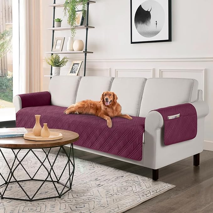 100% Waterproof Couch Covers for Pets Dogs with Non Slip Backing-67.3''/72.4''/78.7''