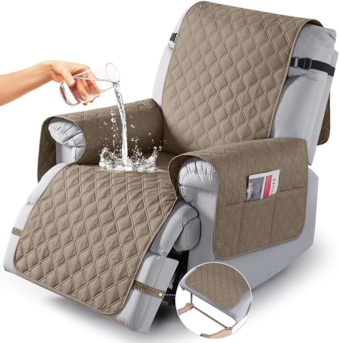 TAOCOCO 100% Waterproof Recliner Covers, Washable Couch Protector for Pets Kids -1 Seater 22"/28" /2 Seater/3 Seater