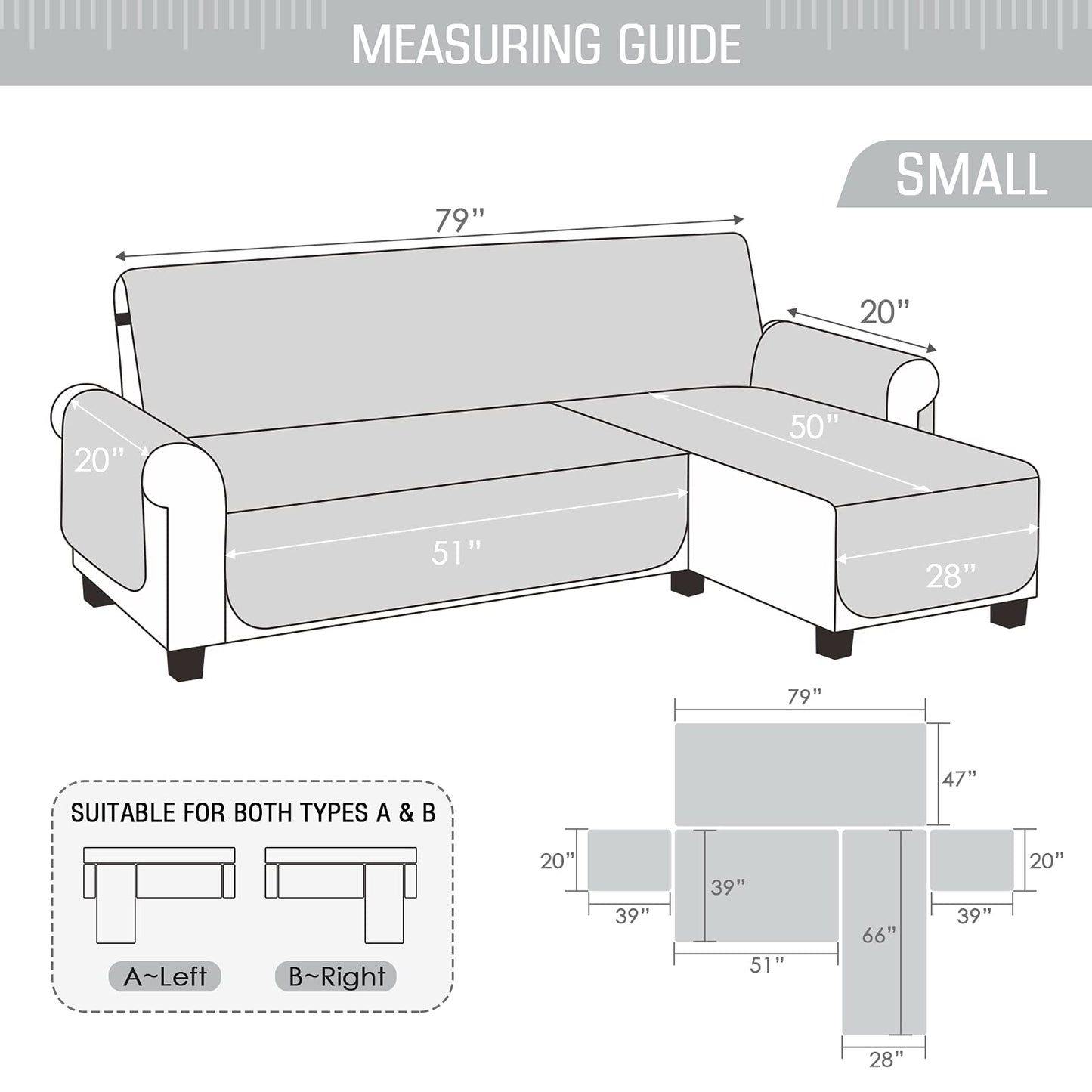 Couch Slipcover L Shape Sofa Cover Sectional - TAOCOCO