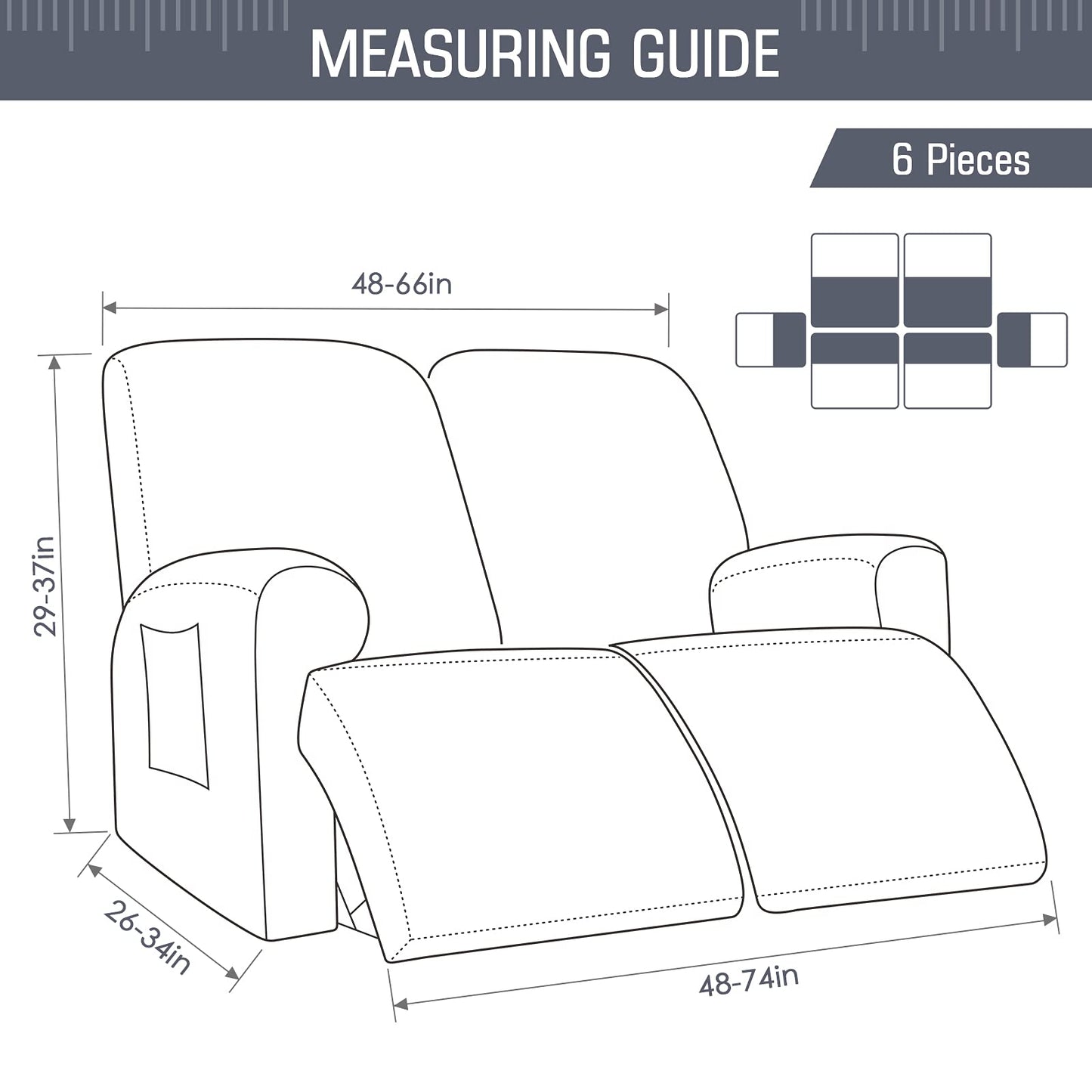 Recliner Sofa Covers 6-Pieces - TAOCOCO