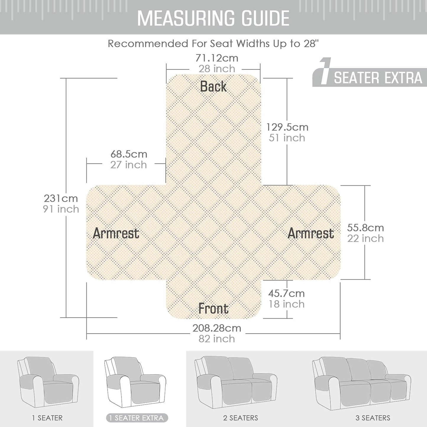 Non-Slip Recliner Chair Cover Sofa Slipcover - TAOCOCO