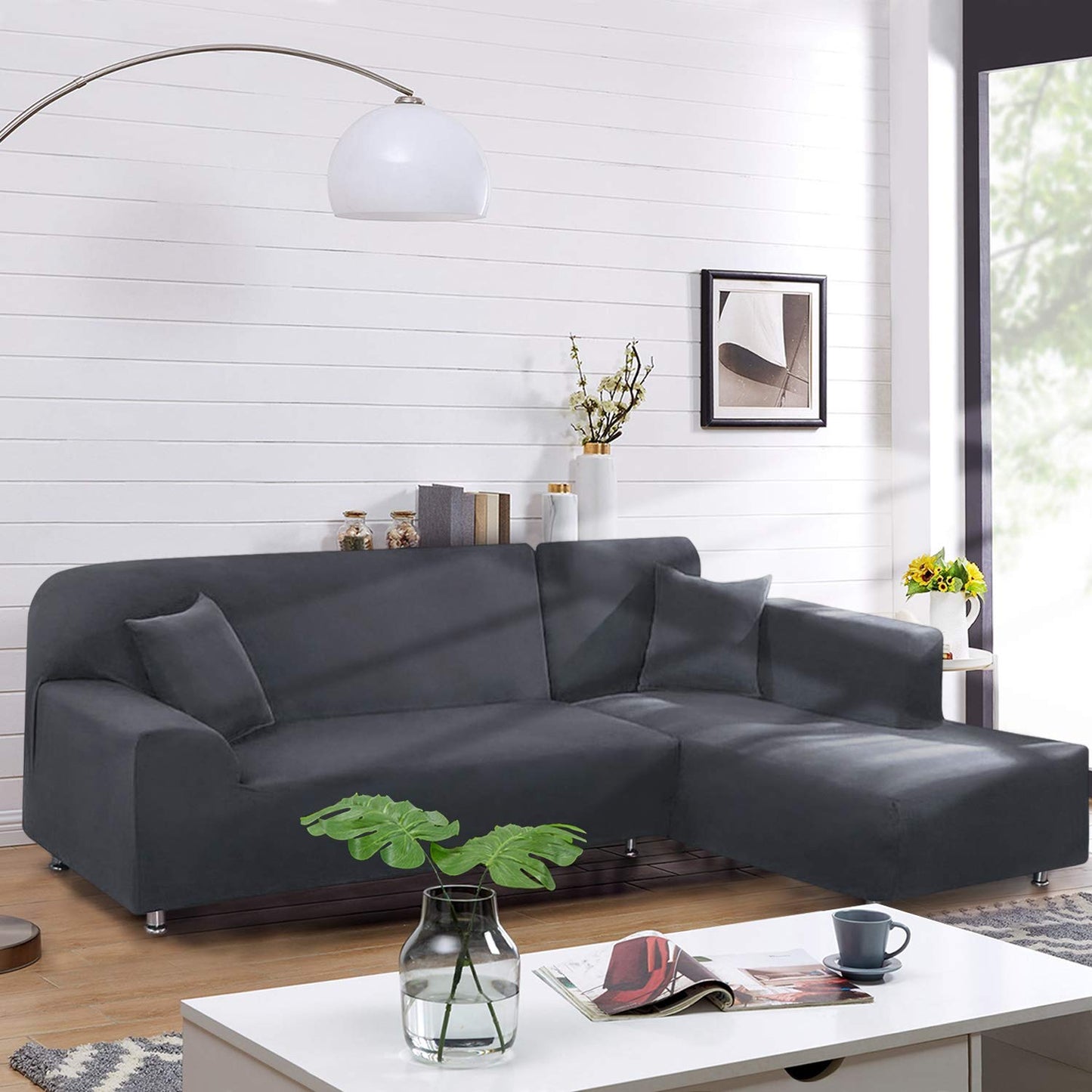 Sectional Couch Covers 2pcs L-Shaped Sofa Covers - TAOCOCO