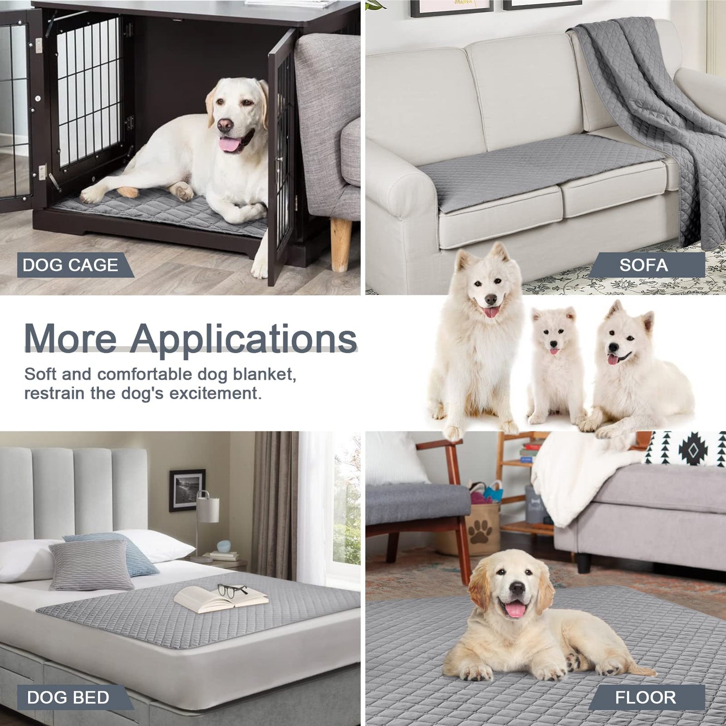 Sofa Cushion Cover Reversible Dog Bed Cover Water Resistant Pet Blanket (42x68 Inches) - TAOCOCO