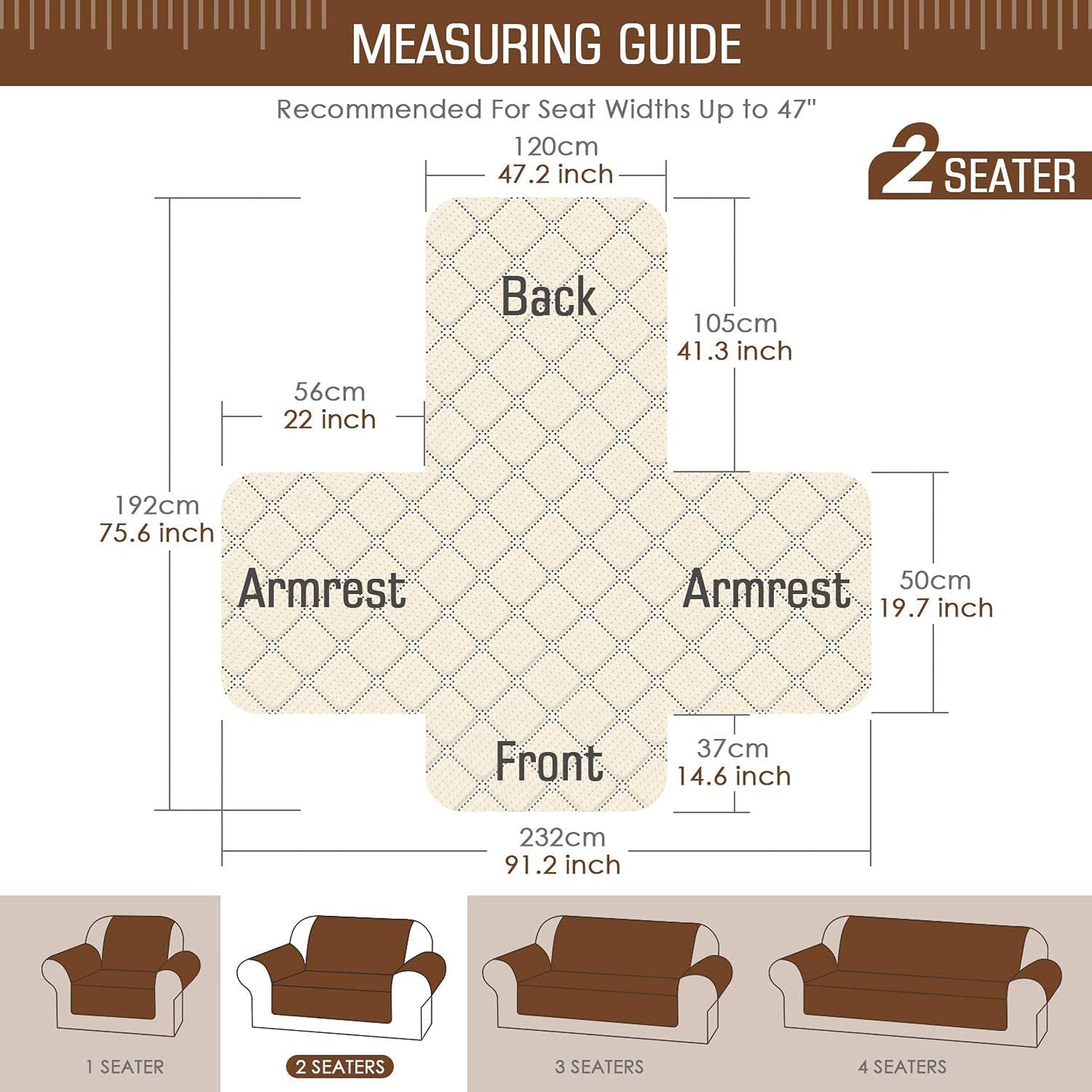 Couch Cover for Leather Sofa (47'' Medium) - TAOCOCO