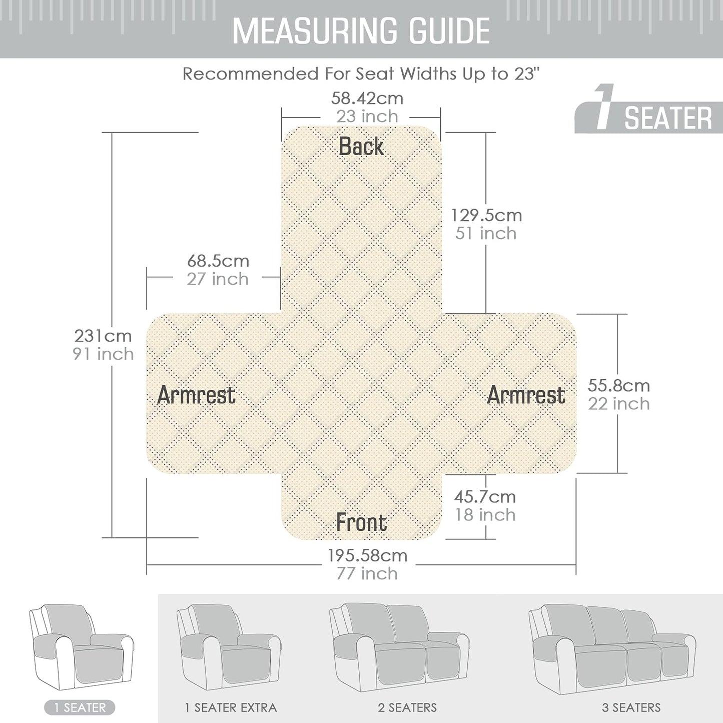 Non-Slip Recliner Chair Cover Sofa Slipcover - TAOCOCO