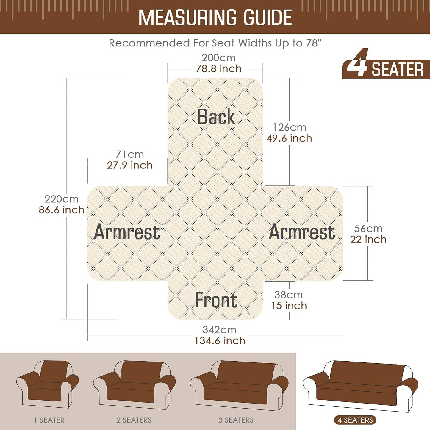 Couch Cover for Leather Sofa (78'' X-Large) - TAOCOCO