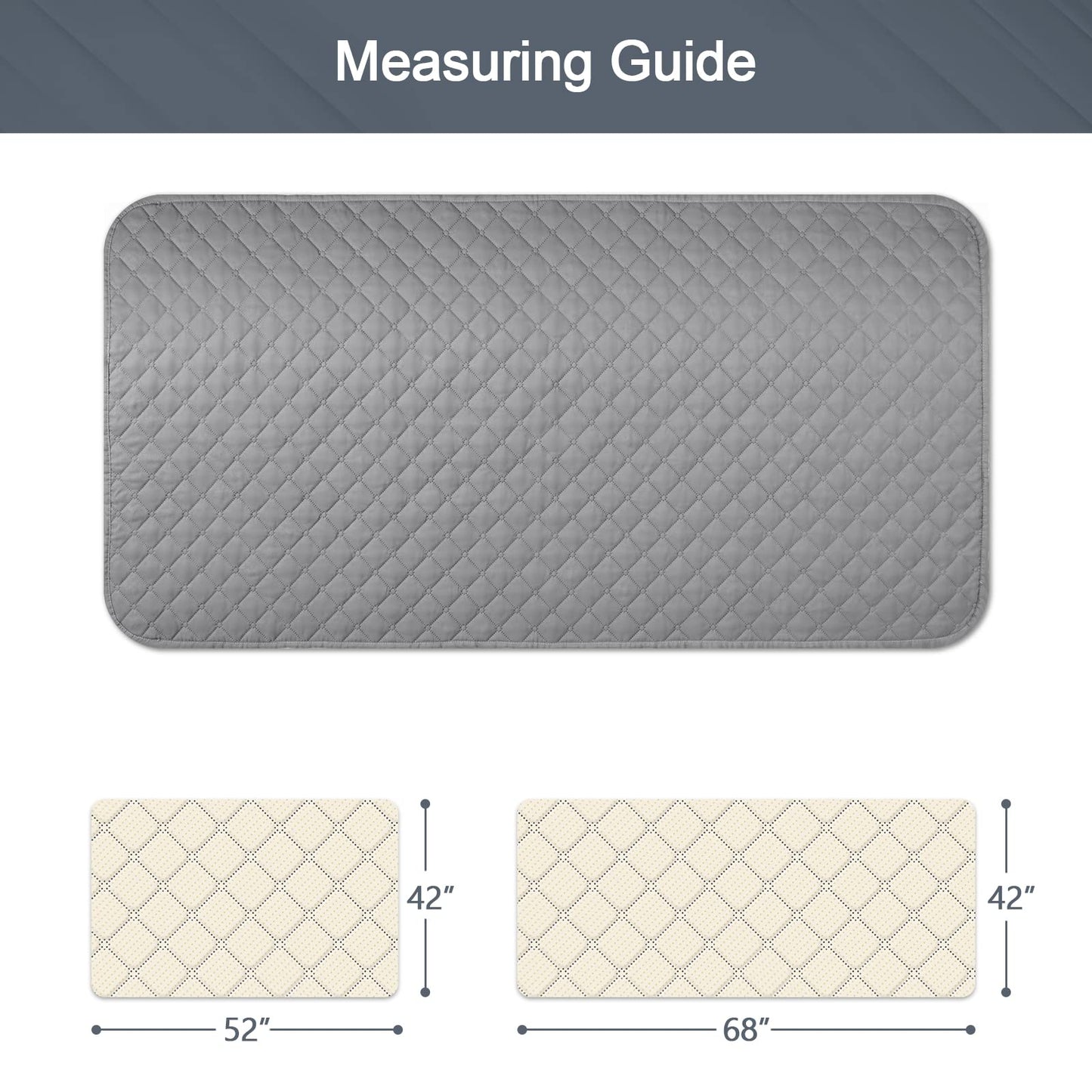 Sofa Cushion Cover Reversible Dog Bed Cover Water Resistant Pet Blanket (42x68 Inches) - TAOCOCO